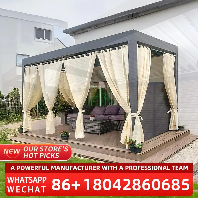 

Adjustable Outdoor Aluminium Louvered Pergola Customized Modern Bioclimatic Motorized For Patio Terrace Backyard pergola
