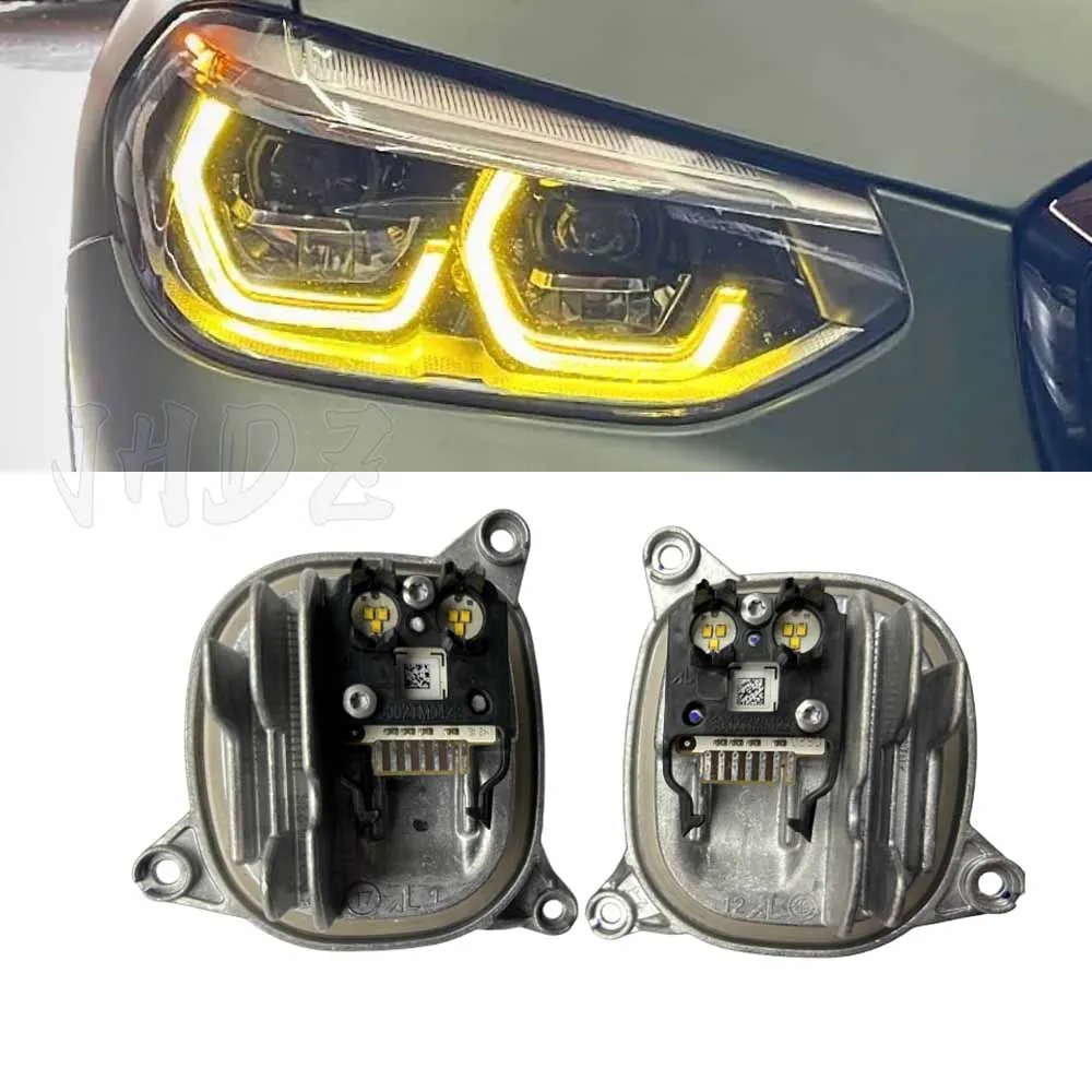 Superbright Yellow DRL Daytime Running Light LED Module 63117466107 63117466108 For BMW G01 X3 F97 X4 G02 F98 Angel Eyes Refit