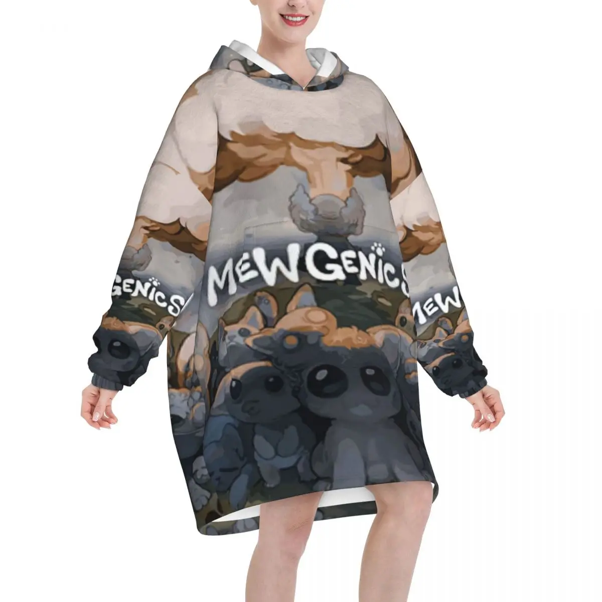 Mewgenics Oversized Blanket Hoodie Sweatshirt Long Fleece Hooded Wearable Blanket with Large Pocket for Women Men