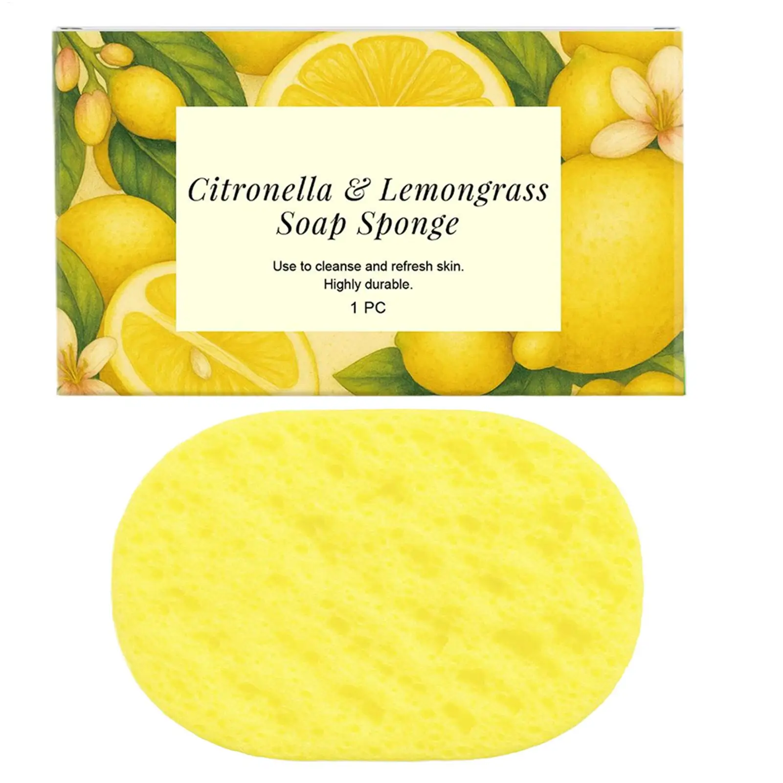 Lemongrass Lemon Bath Sponge Exfoliating Remove Oil Control Daily Body Cleansing Refreshing Brightening Skin Shower