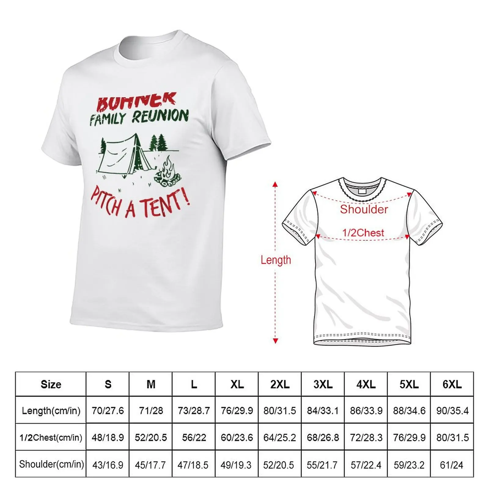 Bohner Family Reunion Pitch A Tent T-Shirt Basic Crew Neck Short Sleeve Top