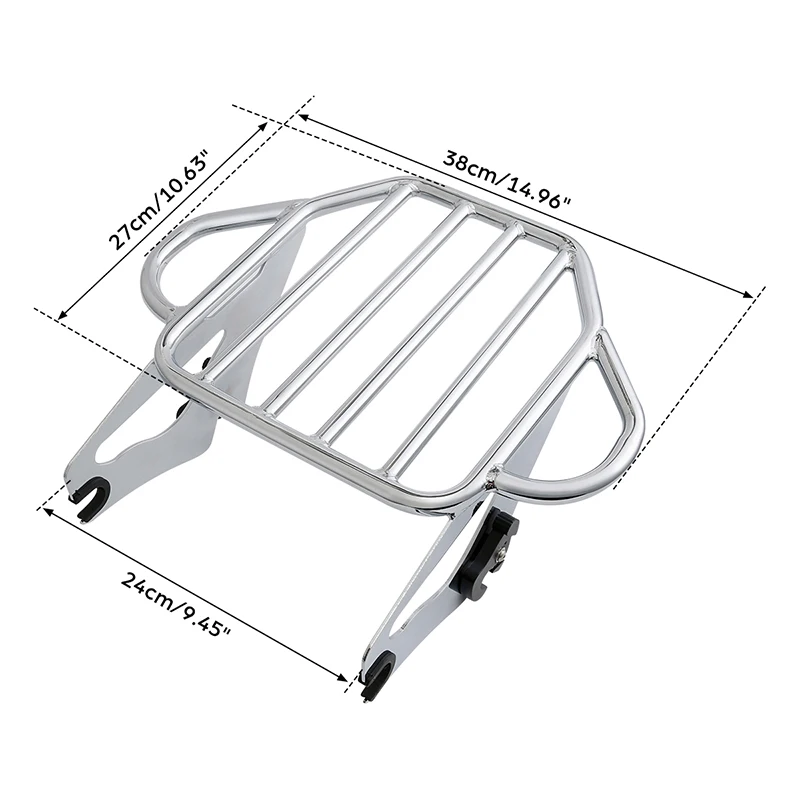 Motorcycle Detachable Two Up Pack Mounting Luggage Rack For Harley Touring Street Glide Road Glide 2009-2024