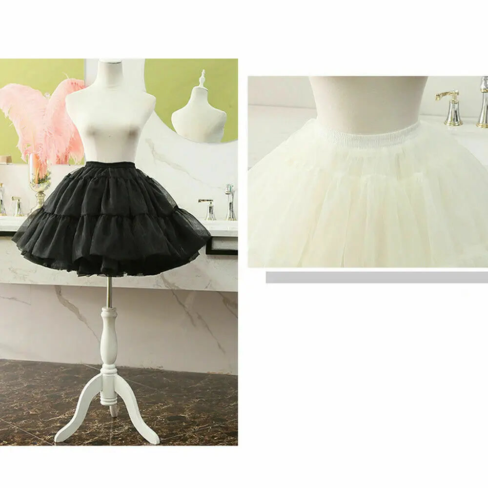 45cm de comprimento vintage crinolina hoopless petticoat fivelas lolita underskirt grils