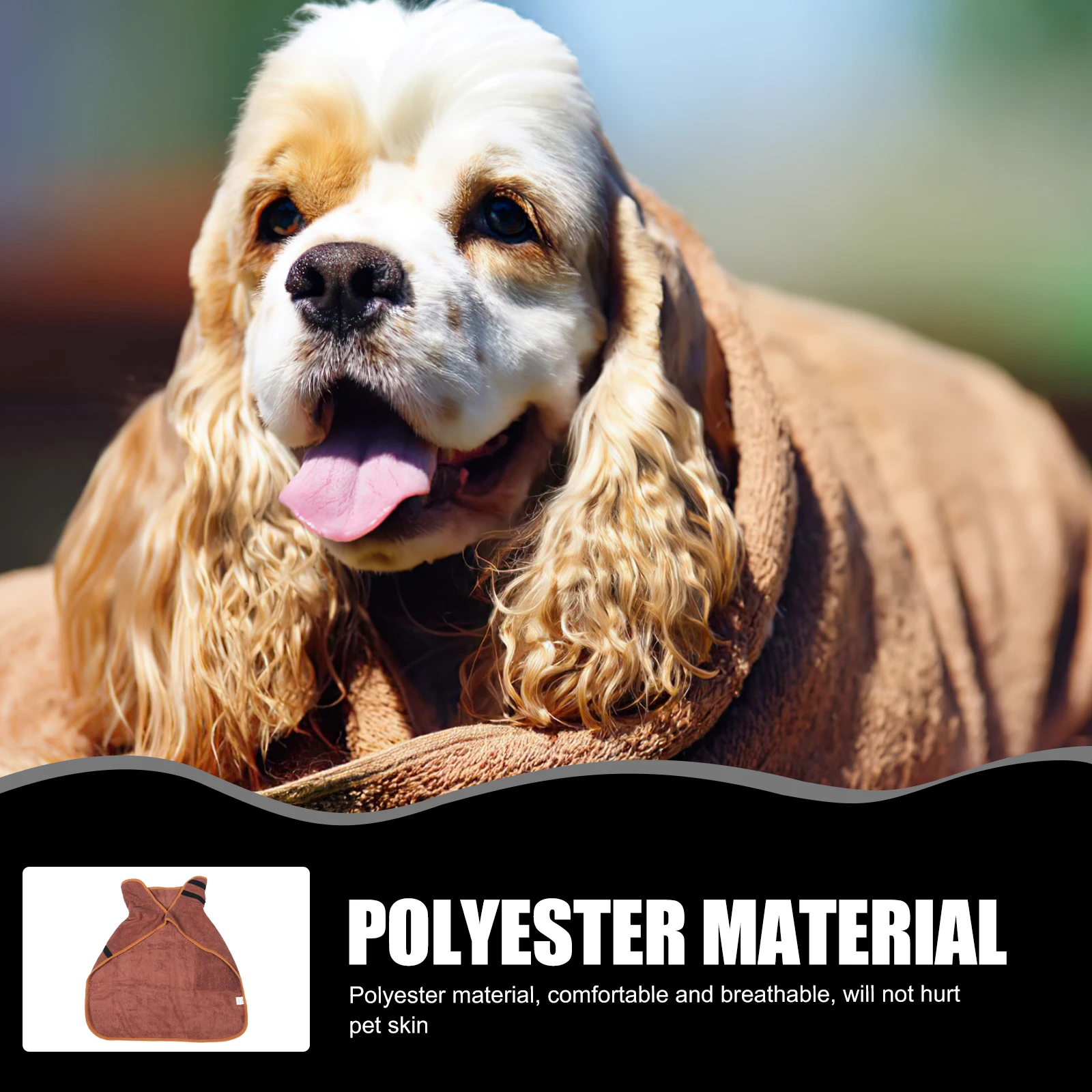 

Pet Cat Dog Bathrobe Absorbent Drying Coat Polyester Towels Small Supple Clothes Puppy Coffee L Lightweight Comfortable