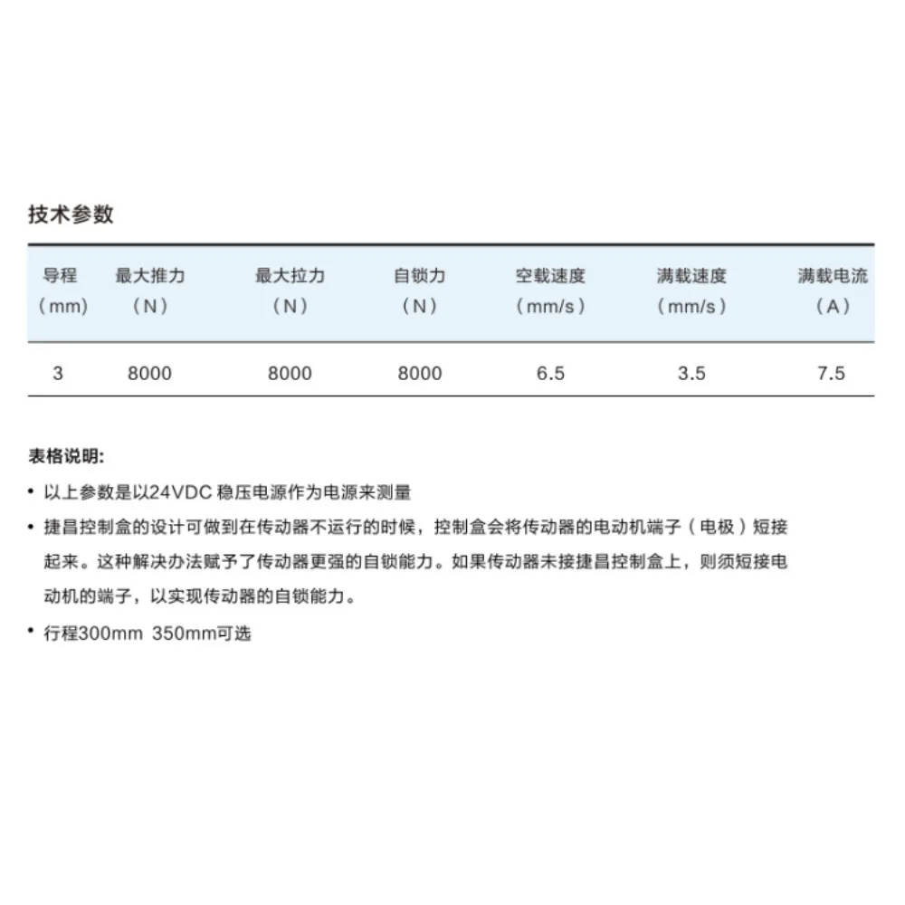 35k1 Push Tension 8000n Protection IP54 Built-in Limit Switch Corrosion-Resistant Electric Push Rod