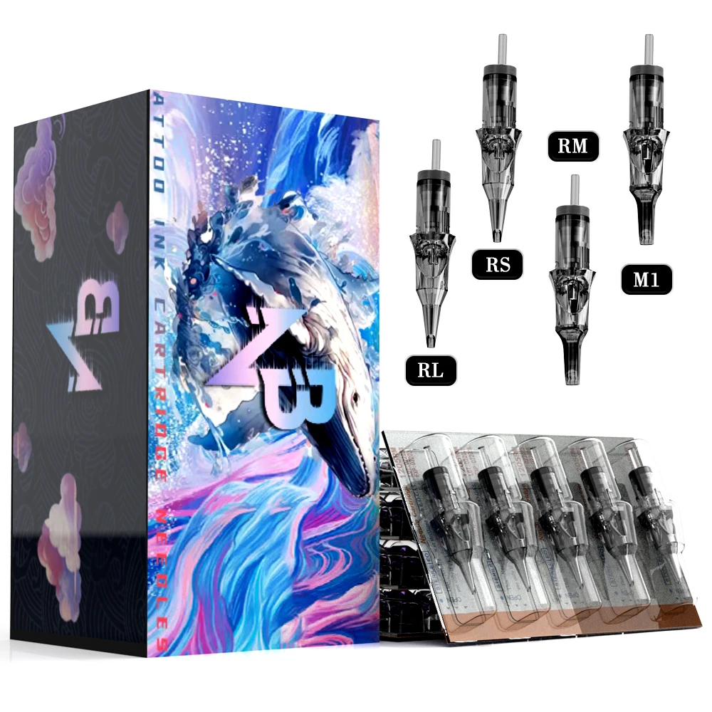 Goldplume 50Pcs Mixed Tattoo Needles 0.3/0.35mm Professional Disposable Safe Makeup Needle Tips Tattoo Supplies Rl/Rs/Rm/M1
