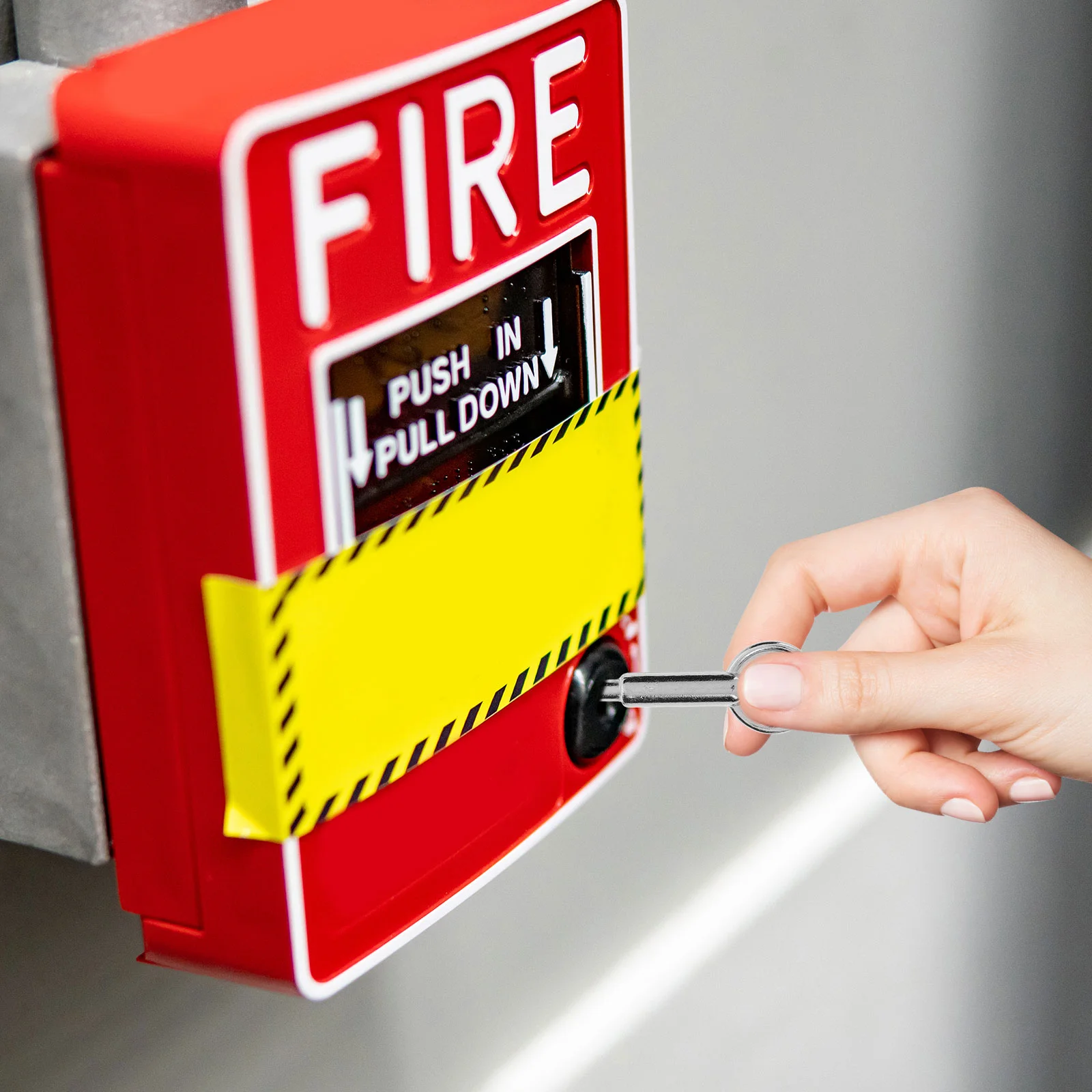 5 Pcs Release Alarm Key Ring Doorbell Wireless Wired Emergency Stop Button Lockbox