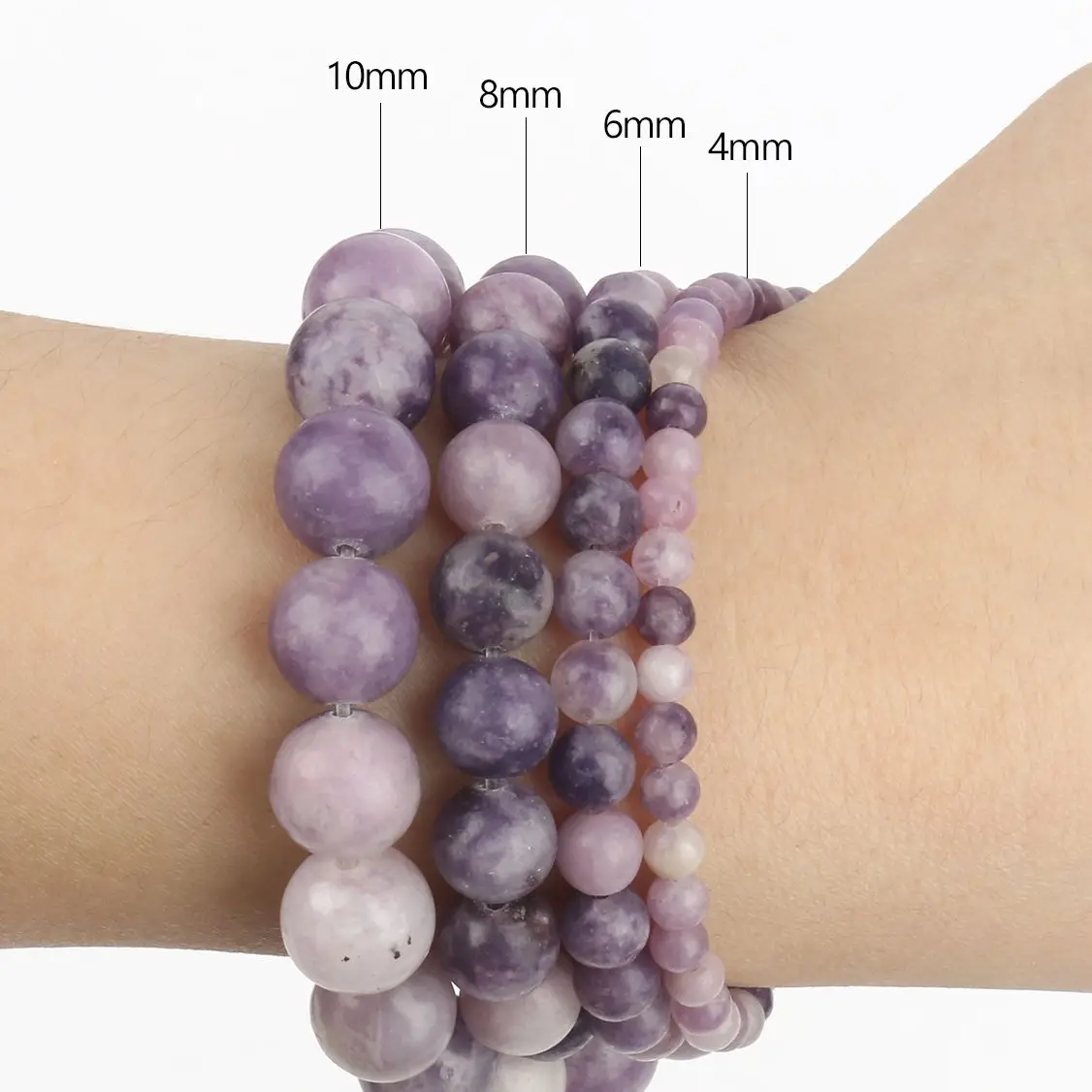 Natural Stone Frosted Violet Lilac Jaspers Round Loose Purple Minerals Beads For Jewelry Making DIY Bracelet 15