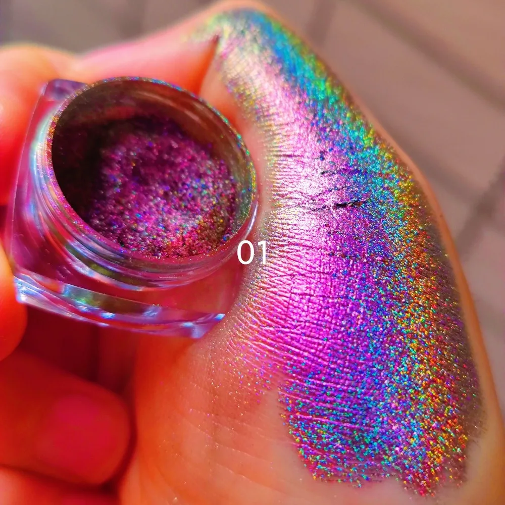 Rainbow MultiChrome Eyeshadow Powder 0.2g Shining Rainbow Eyeshadow Powder Glitter Eyeshadow Glitter Color Shift Eyeshadow Women