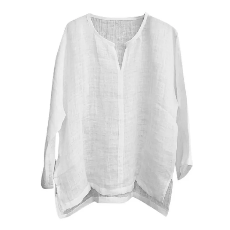 2024 New Spring/Summer Leisure Versatile Trendy Loose Linen Cotton Soft T-shirt Shirts Mens Shirts