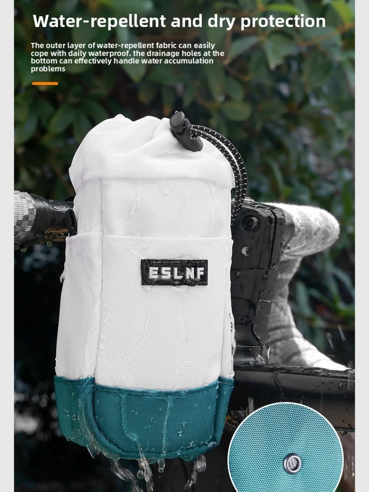 AliExpress Bicycle Bag Bike Bottle Holder Handlebar Stem Thermal Bag with Mesh Pocket Coffee Cup Holders Bicycle Handlebar Bag Accessories