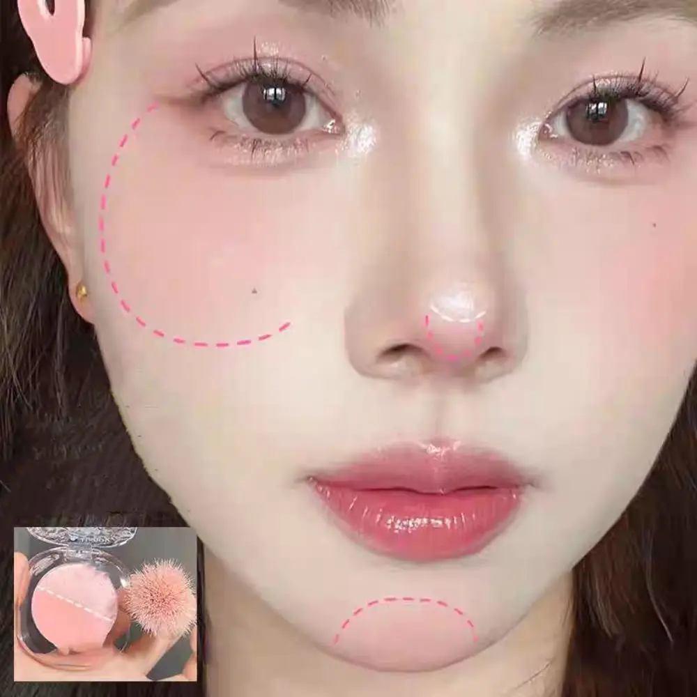 Peach Pink Gradient Color Blusher Matte Finish Fine Flash Cheek Tint Rouge Waterproof Natural Nude Face Blush Palette Beauty