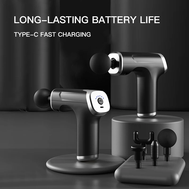 

Kh800 Fascia Gun Mini Small Massager with 4 Heads and 6 Levels of Massage for Muscles, Small Mini Impact Massage Gun