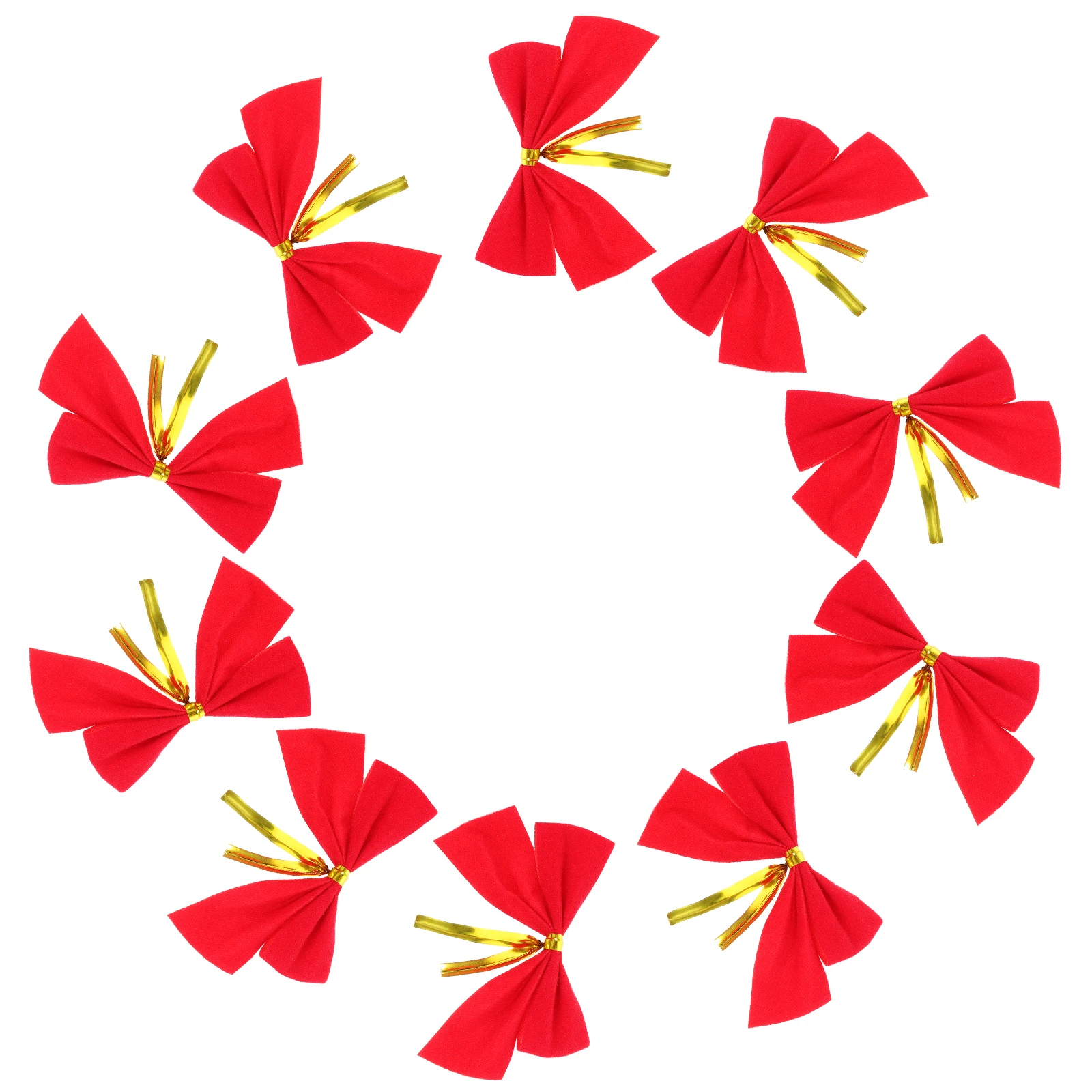 

10Pcs Red Christmas Ribbon Bowknots 5cm Tree Decoration Party Ornaments Scrapbooking Clips Wedding Accessories