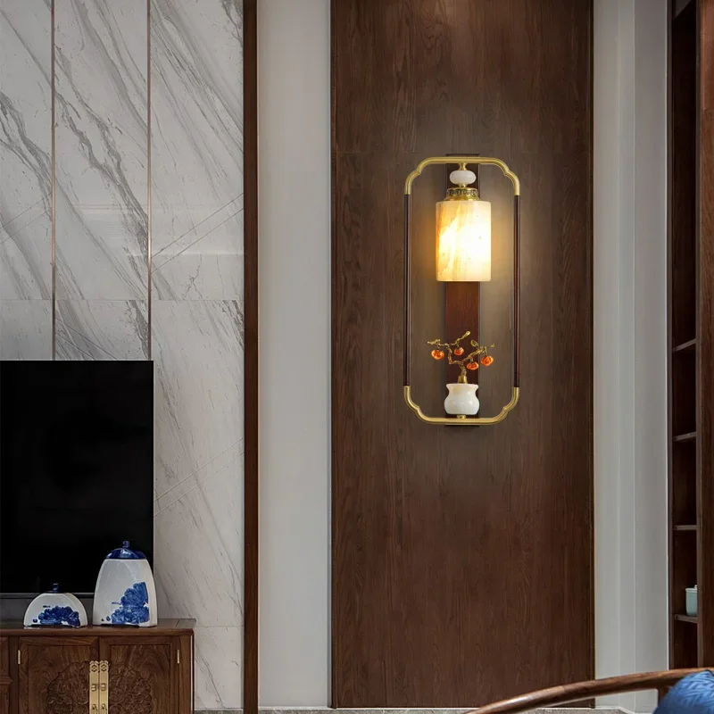TEMAR  Contemporary Brass Wall Lamp Chinese Style Creativity LED Living Room Bedroom Study Room Hotel Villa  Aisle Wall Fitting image 5
