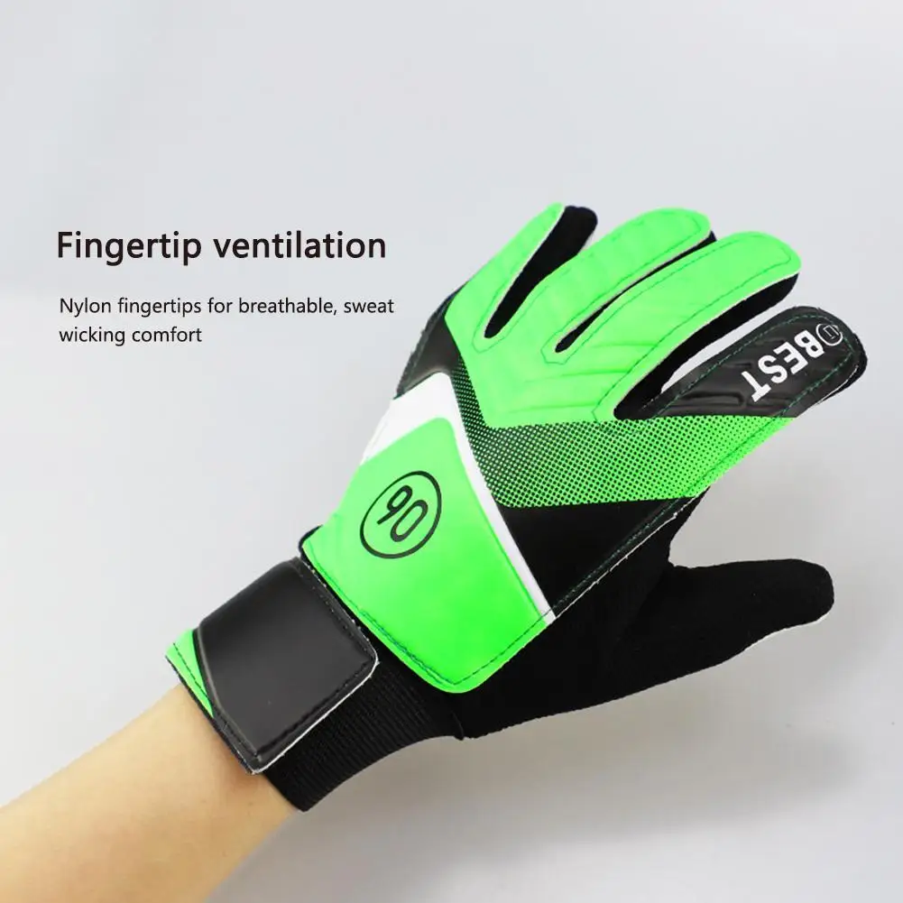 

Football Gloves Latex Support Goal Keeper Gloves Full Finger Protection Anti-Slip Waterproof Breathable for Kids Adults