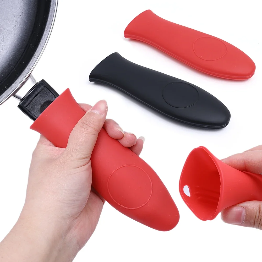 Non-Slip Silicone Pot Handle Holder Dismountable Cookware Parts Potholder Cast Iron Skillet Grip Sleeve Cover Pots Pans Handle