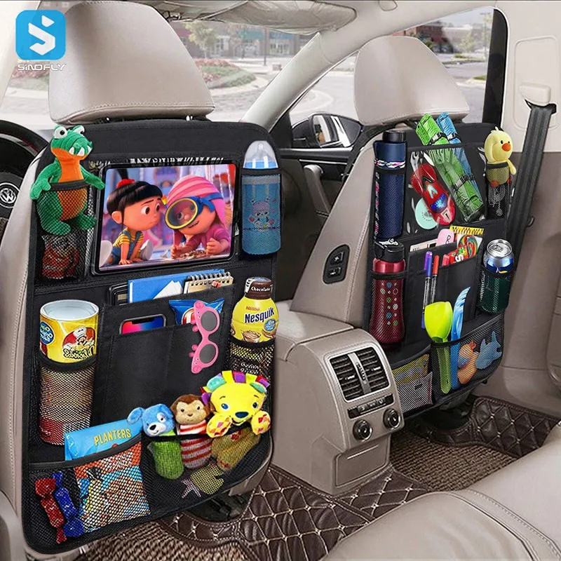 Car Seat Back Organizer Protector Cover for Children Anti-Mud Auto Seat Cover Cushion Anti-Kick Mat Universal Car Storage Bag