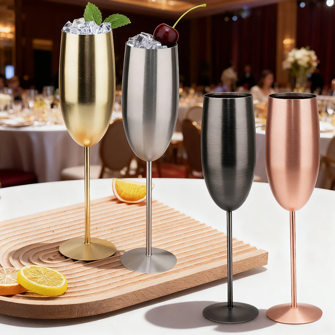 

Роскошный матовый бокал для шампанского, бокал для шампанского из нержавеющей стали 304, бокал для шампанского, бокал для красного вина, коктейльные напитки для свадебной вечеринки, бара