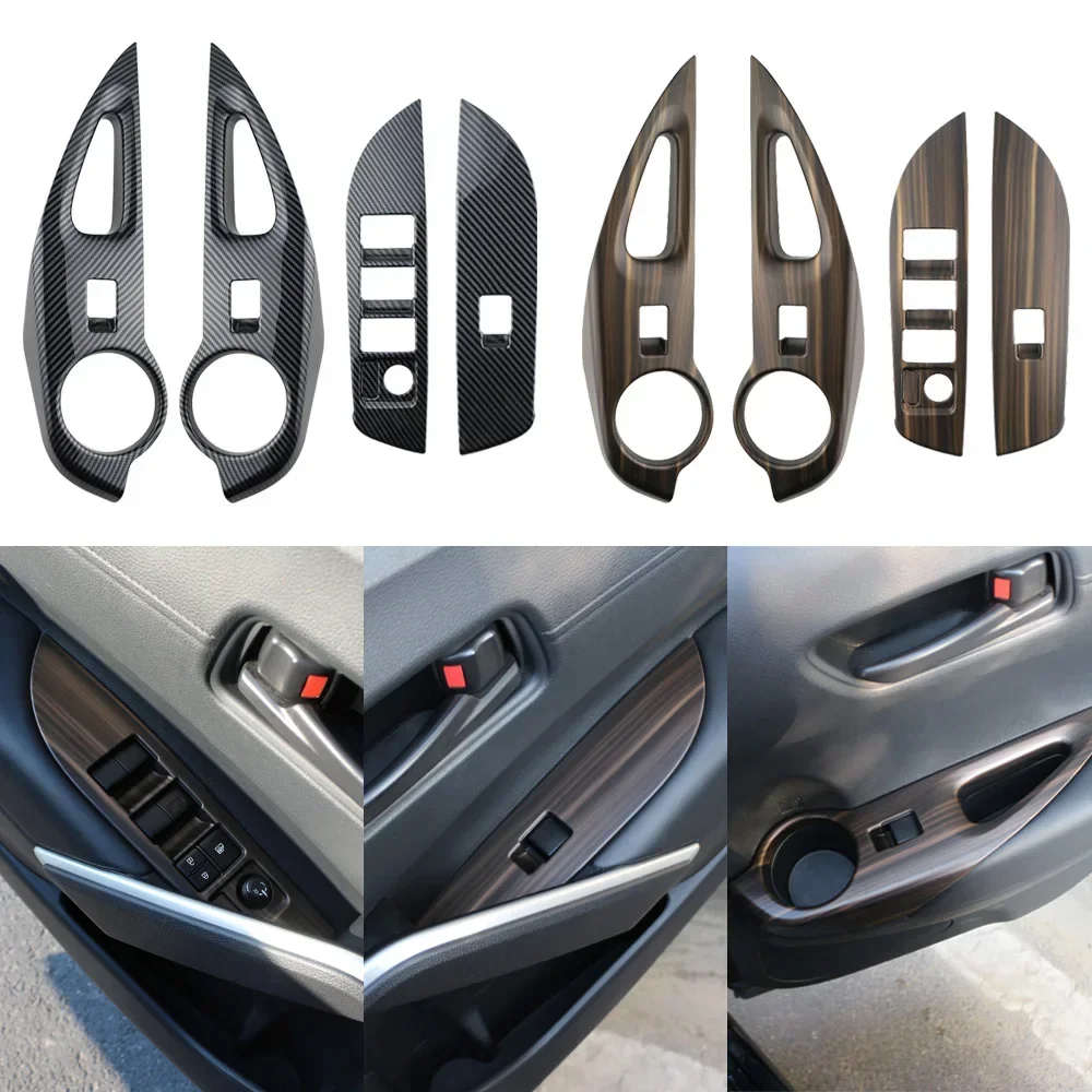 Window Glass Lift Switch Button Trim Cover Frame for Toyota Corolla Cross 2020-2024 LHD Abs Chrome Car Sticker