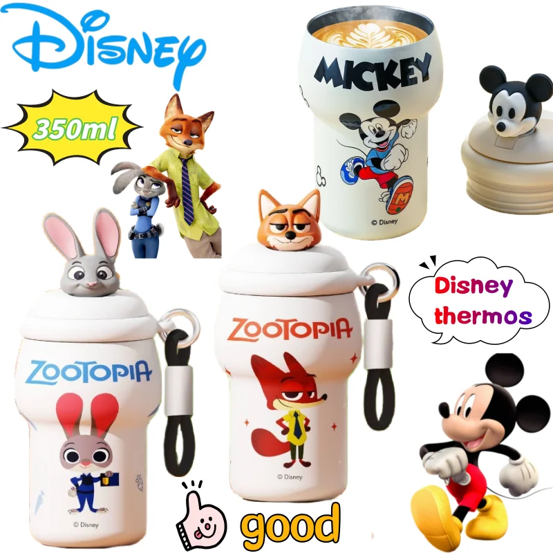 

Новая термокружка Disney с принтом Джуди Хоппс, Ника Уайльда и Микки, высококачественная, с аниме-принтом, большая вместимость, портативная, с милой соломинкой
