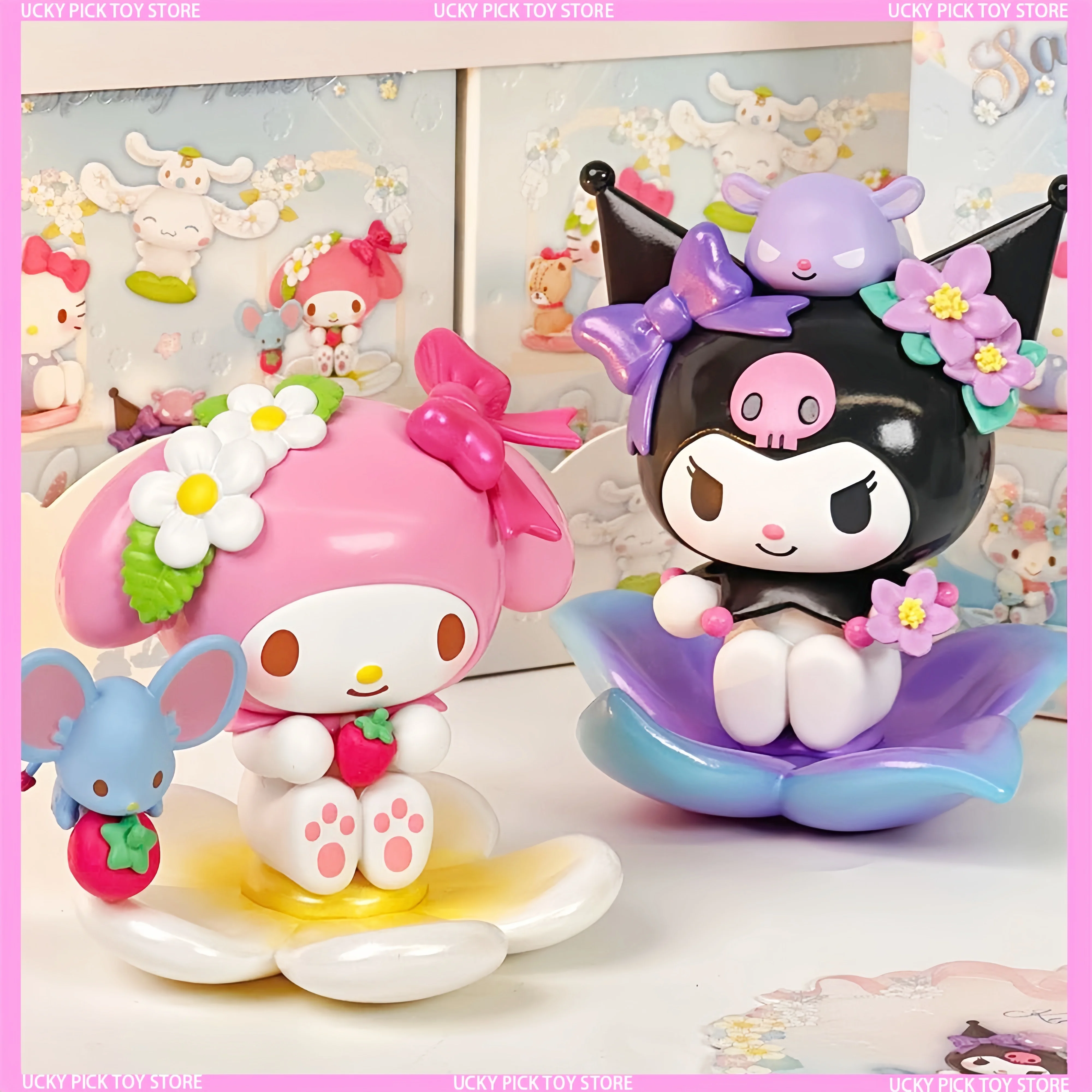 

Hot Original Sanrio Blind Box Spring Flower Series Mystery Box Cute Kawaii Model Doll Favorite Of Girls Decoration Pendant Gift