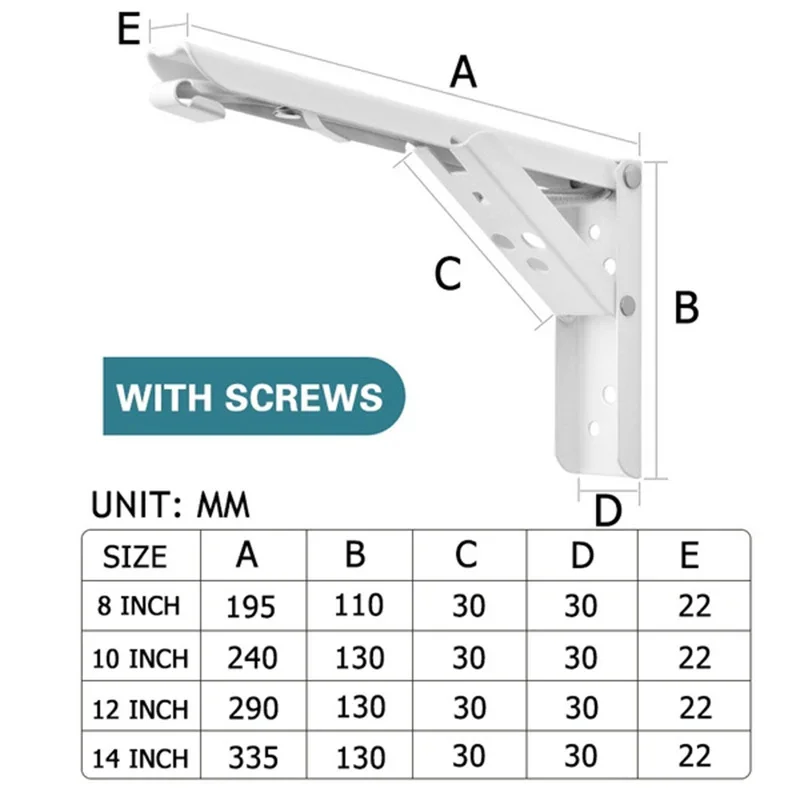2Pcs Multiple Sizes Triangle Folding Angle Bracket Heavy Support Bench  Table Shelf Bracket Furniture Heavy Support Hardware