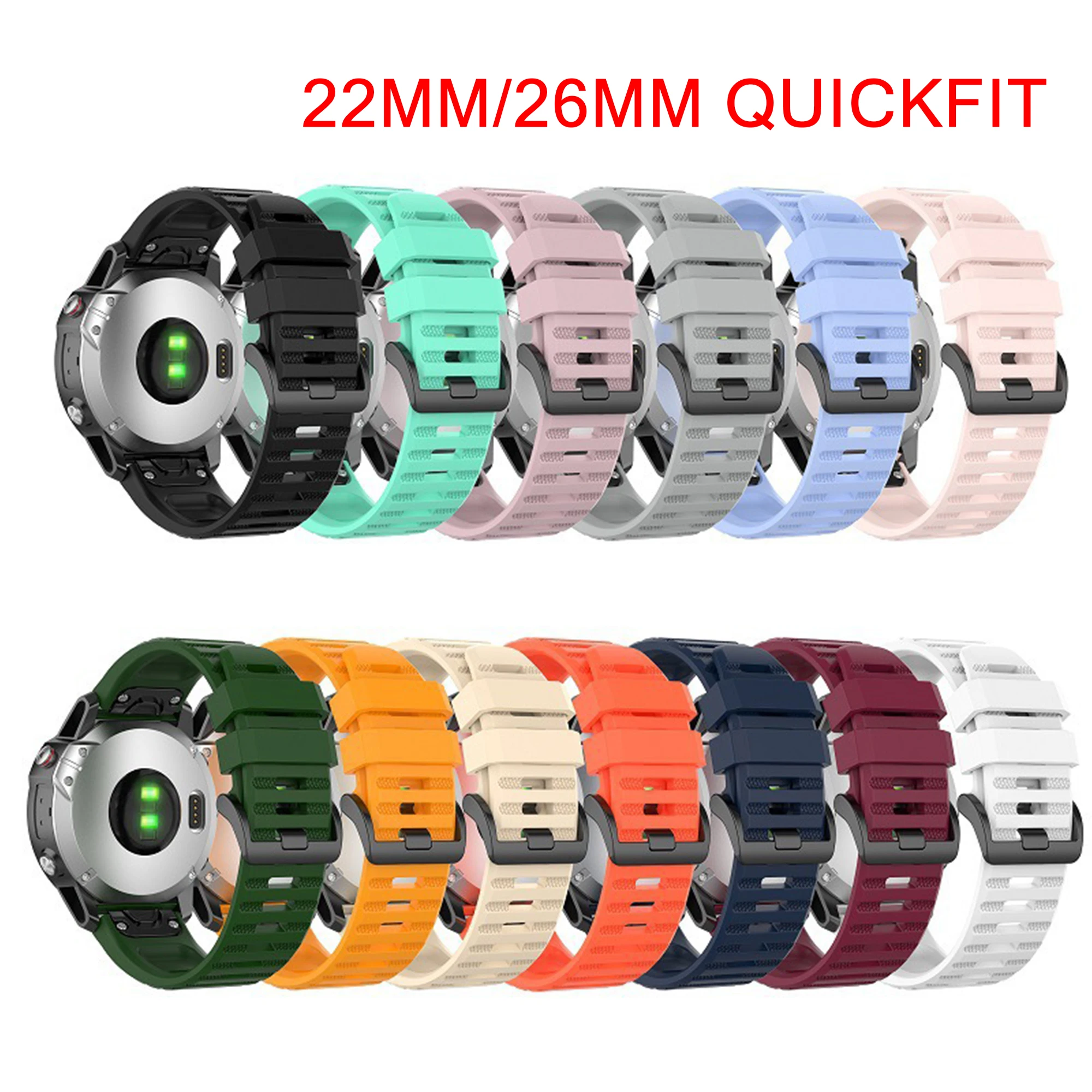 QuickFit 26 مللي متر 20 مللي متر 22 مللي متر حزام الساعات ل Garmin Fenix 7X 7 7S 6 6S 6X 5X 5 5S 3HR سيليكون الفرقة الإفراج السريع سهلة تناسب شريط للرسغ