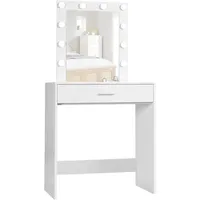 for Vanity Table with Lighted Mirror,  Bedroom Dressing Table,LED Blubs & Adjustable Brightness