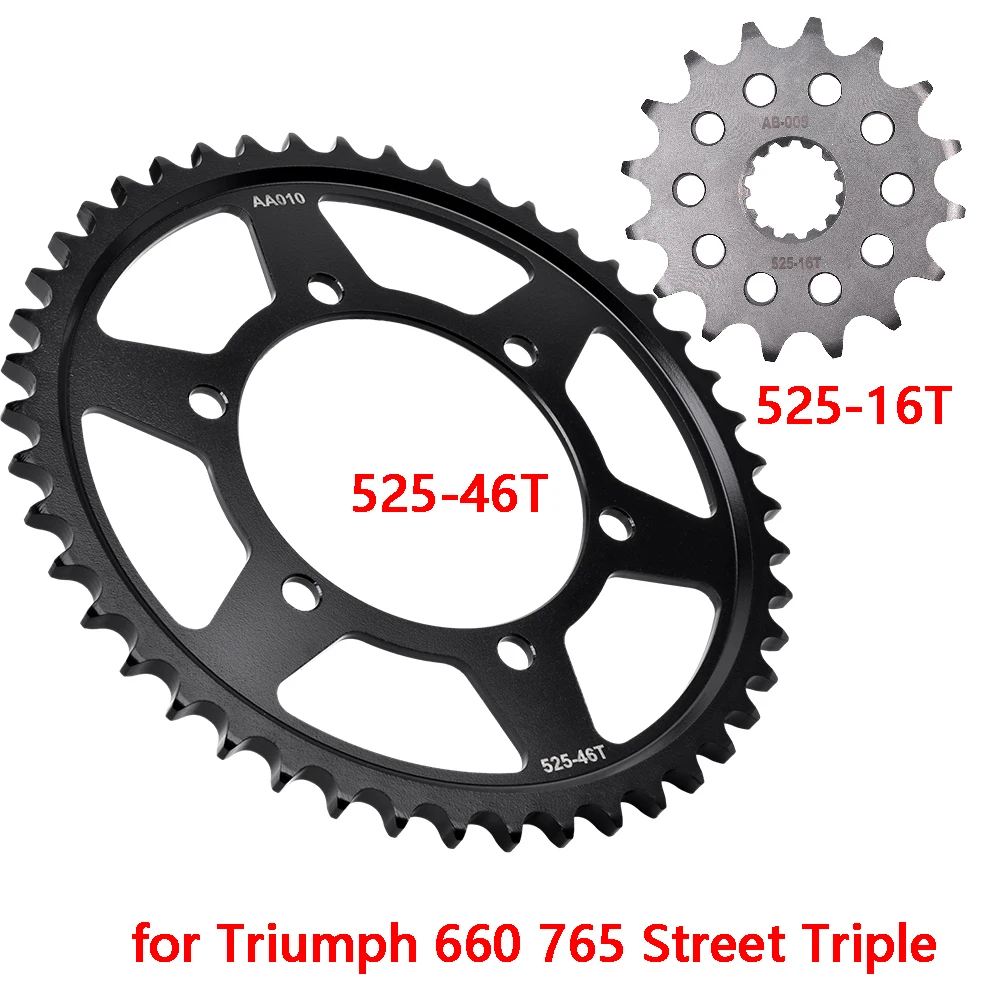 525-16T 525 46T Front Sprocket Gear Wheel for Triumph 660 Street Triple 765 Street Triple R