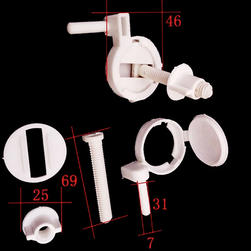 [FE] 1set/2Pcs Plastic Toilet Seat Screws Fixings Fit Toilet Seats Hinges Repair Tools