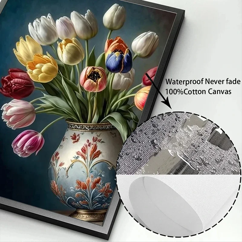 أوروبا الكلاسيكية خمر زهرة حائط لوح رسم ديكور لا تزال الحياة مع الزهور في الزجاج زهرية الشمال ملصق فني طباعة الصورة #6