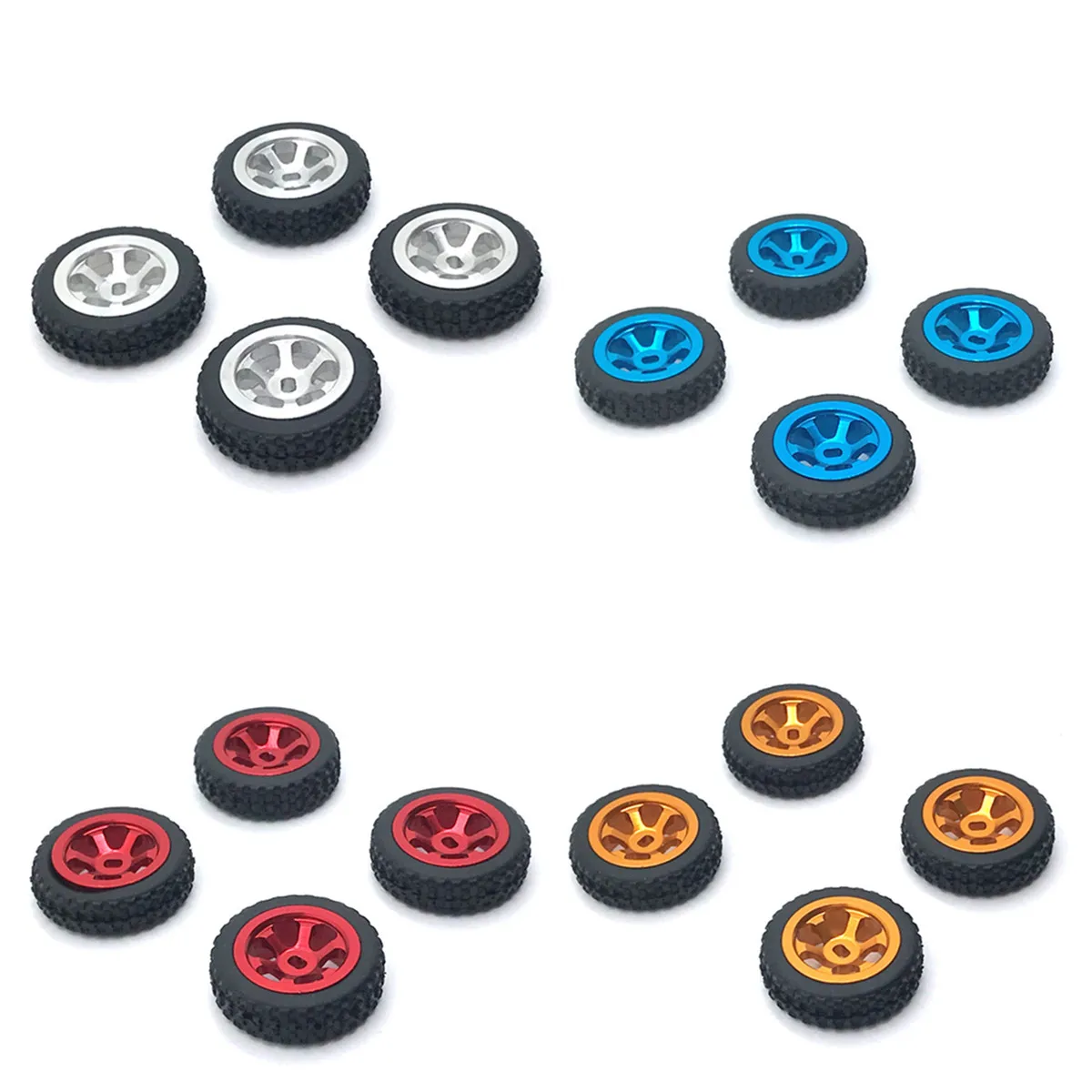 For Wltoys 1/28 RC Car 27.5mm Rubber Wheels Tires Aluminum Alloy Rim Replacement For Wltoys K969 K979 K989 K999 P929 P939 RC Car