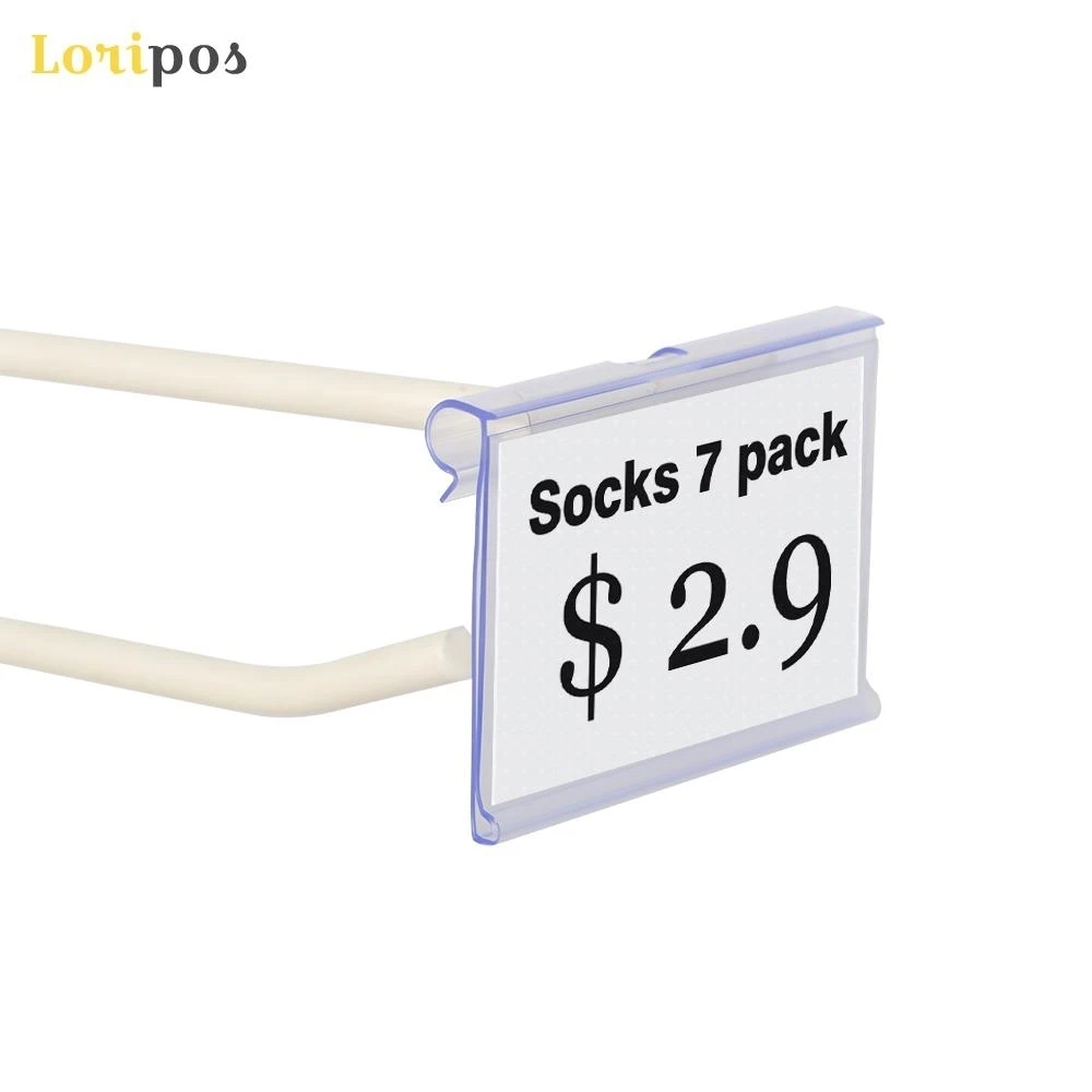 50pcs Hot Sale Supermarket Clear Pvc Price Tag Sign Label Display Holder Price Advertising Promotion Name Card For Store Shelf