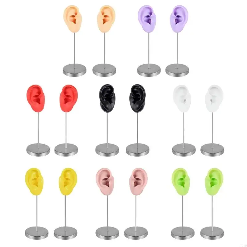 C71D Flexible Left Right Ear Simulation for Earring Showcase Realistic Human Ear Simulation Stylish Jewelry Display Stand