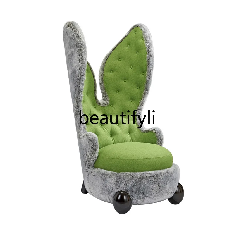 

Nordic Creative Rabbit Sofa Chair Fiberglass Cashmere Leisure Chair Ear Back Single Chair