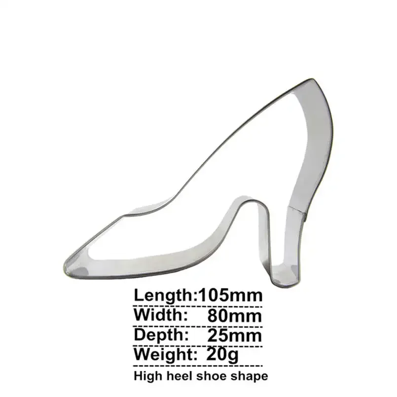 2 pcs High heel shoe Cookie cutter biscuit embossing machine Pastry candy Stainless steel baking molds Cake decorating Tools