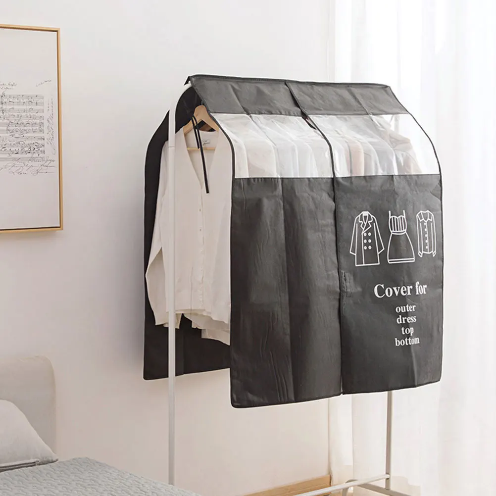 

2pcs Clothes Rack Protective Covers Garment Rack Protectors Clothing Cover For Closet Wardrobe Dustproof Garment Cover Easy
