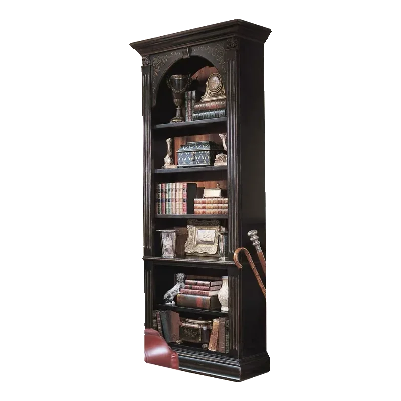 

American solid wood bookcase study side cabinet storage multi-layer large-capacity bookshelf storage European style