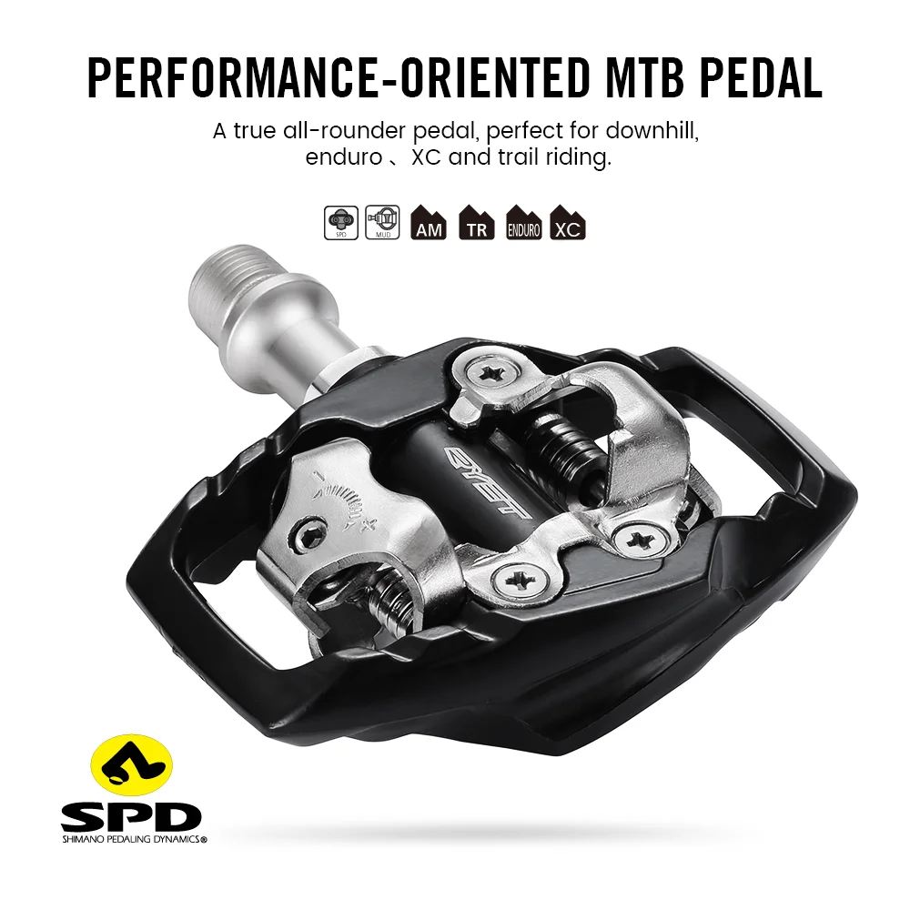RYET Ultralight MTB Pedal Sealed Bearing Cycling Bike Aluminum XT Pedals Bicycle Pedals MTB Lock SPD Flat Platform Accessories