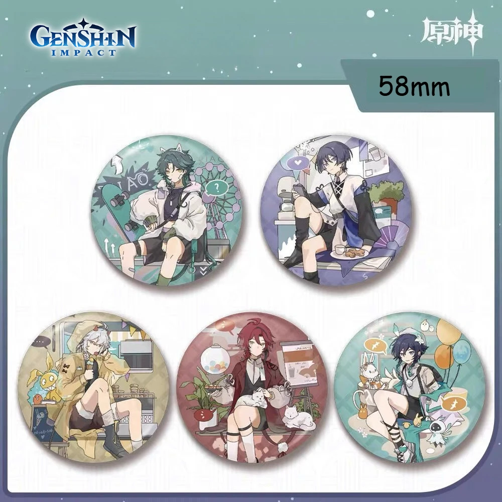 

Genshin Impact Anime Merch Badge Kanoin Heizang Maple Leaf Skirmisher Xiao Vendet Hoodie Backpack Pendant Gift for Collectible