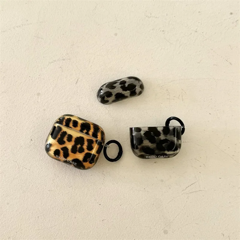 ヒョウ柄のAirPods1,2, 3 pro,4ケース,充電ボックス,保護イヤホン用のシンプルなケース