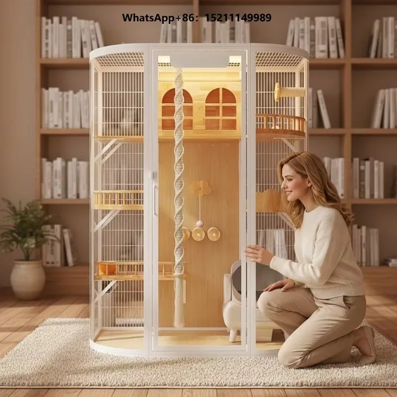 Solid Wood Multi Story Penthouse  Oversized Indoor Premium Cat Dwelling