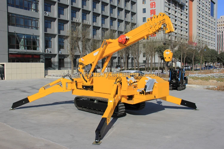 رافعة عنكبوت جديدة شديدة التحمل رافعة عنكبوتية صغيرة مجنزرة زجاجية جدار رفع تلسكوبي 3t