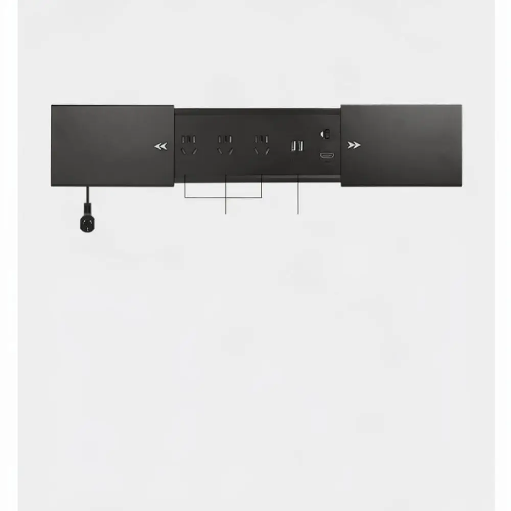 Sliding Tabletop Recessed Power Outlet Office Desk Hidden Socket Station Wireless Charger USB Connectivity Electrical Hub