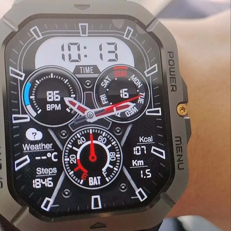 C28 스마트 워치 2.02인치 블루투스 통화 방수 ﻿ 스마트워치 100+ 스포츠 모드 심박수 건강 모니터링 정보 알림