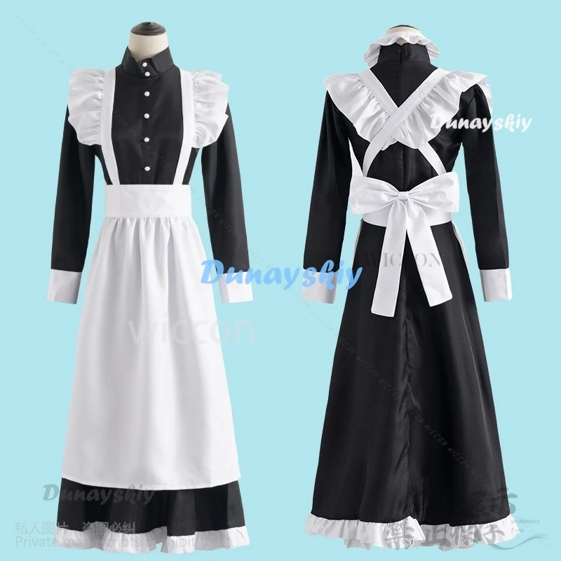 Anime Alien Stage Cosplay Mizi Costume  Black White Maid Dress Lolita Wigs For Halloween Christmas Women Role Play Customized