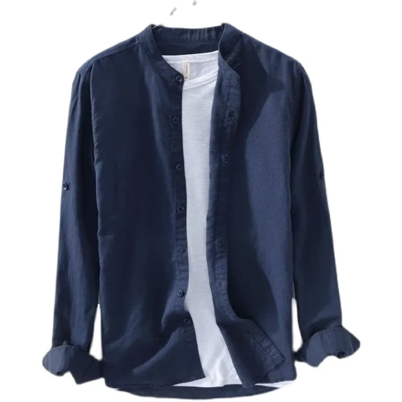 

Ox Cloth Long Sve irt Men's Casual Work irt Spring Autumn Summer White Slim Fit Youth ular Sle Button Decorated