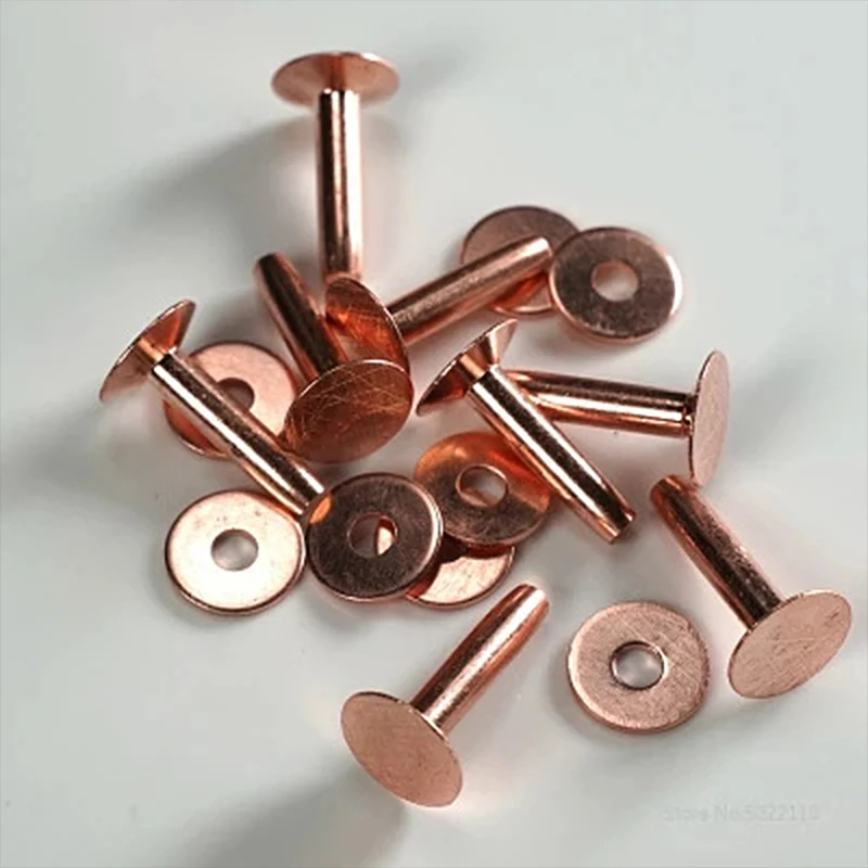 10Pcs Copper Rivets Solid Brass Riveting Nail Studs For Clothes Belts Luggage Leather Craft Rivet Studs Permanent Tack Fasteners