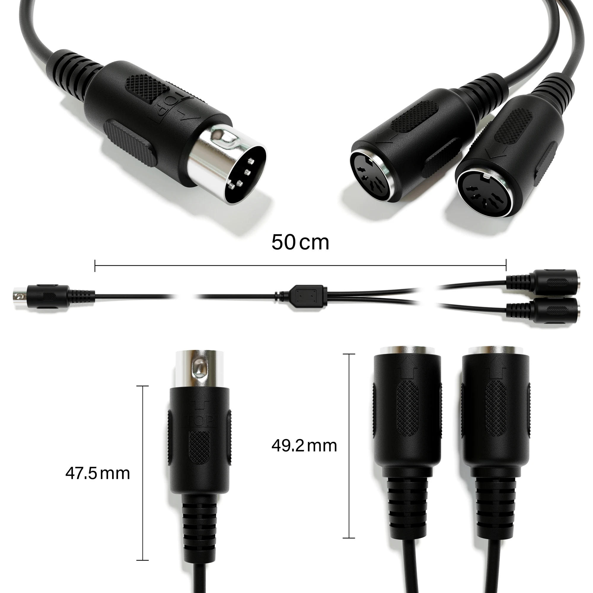 ExcelValley - MIDI Splitter Audio Cable - 5 Pin DIN - Y Adapter Converter